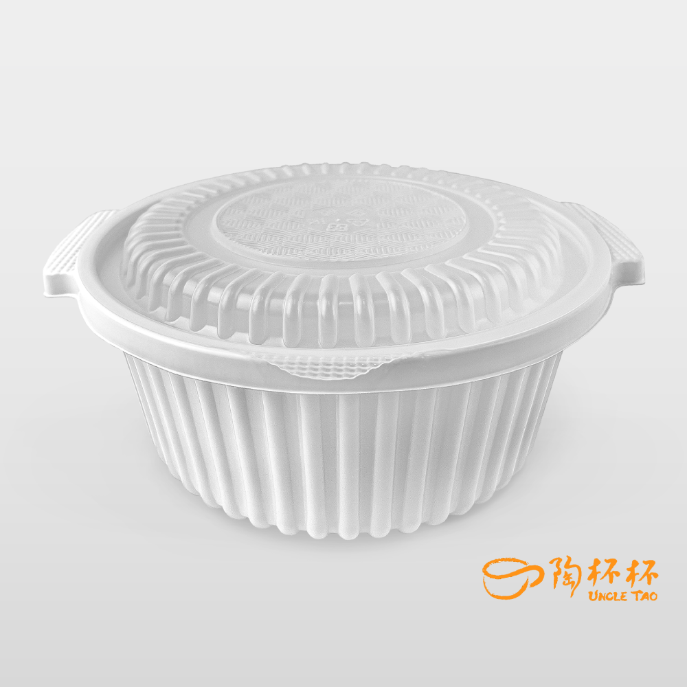 年菜盒 圓形 5000ml 底+蓋50/100組入 外帶盒 0509AB【陶杯杯瓷器】便當盒餐盒碗盤杯筷現貨微波過年