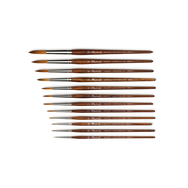 法國 Raphael 拉斐爾 8504 PRECISION 精細仿貂圓頭纖維筆 6/0-10號
