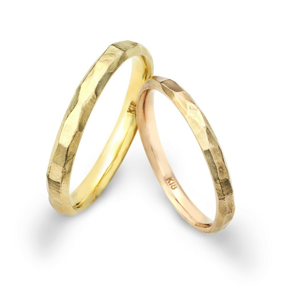 日本18K香檳金/18K黃金結婚戒指 - きよら (清麗脫俗)