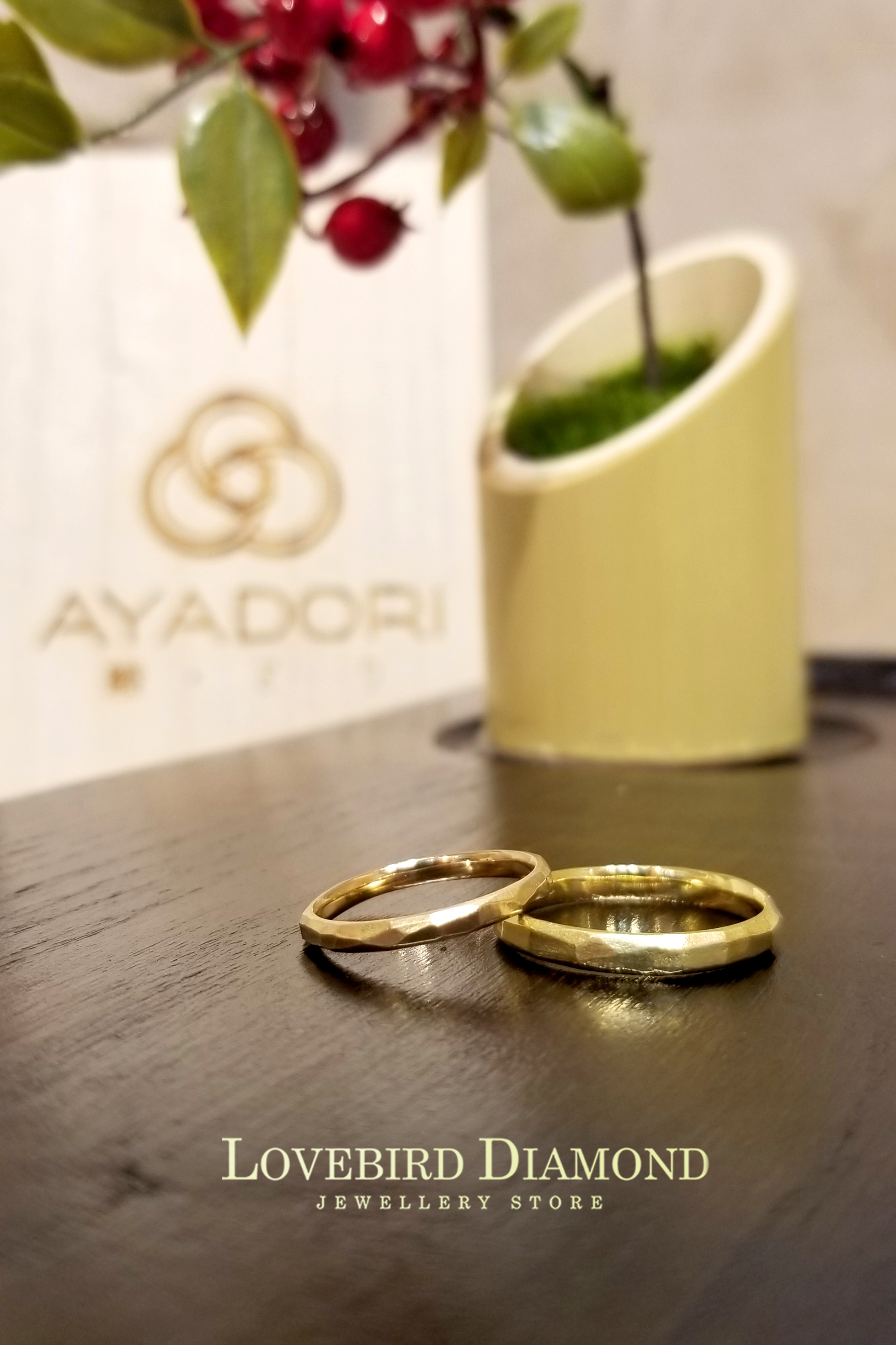 日本18K香檳金/18K黃金結婚戒指 - きよら (清麗脫俗)