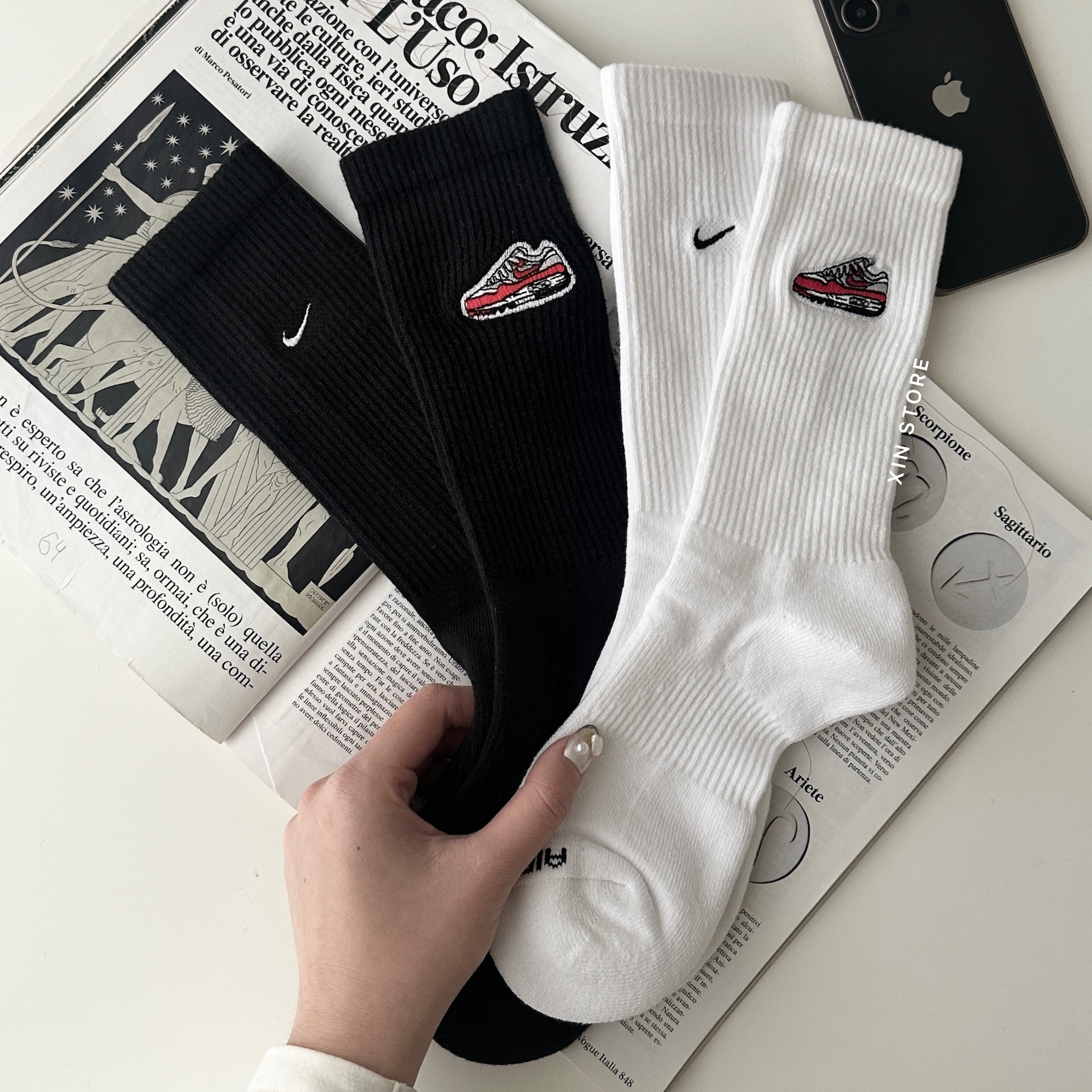【現貨】Nike Everyday Swoosh Sock 長襪 襪子  刺繡 Air Max  二色