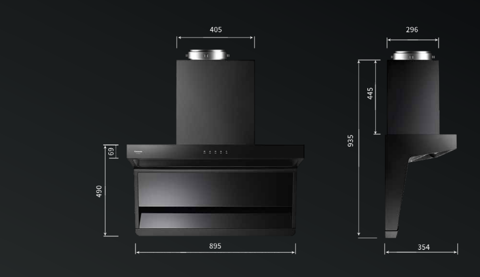 Panasonic 樂聲 FV-KTB2SD1HK 90厘米 雙吸抽油煙機 (鋼琴黑色)