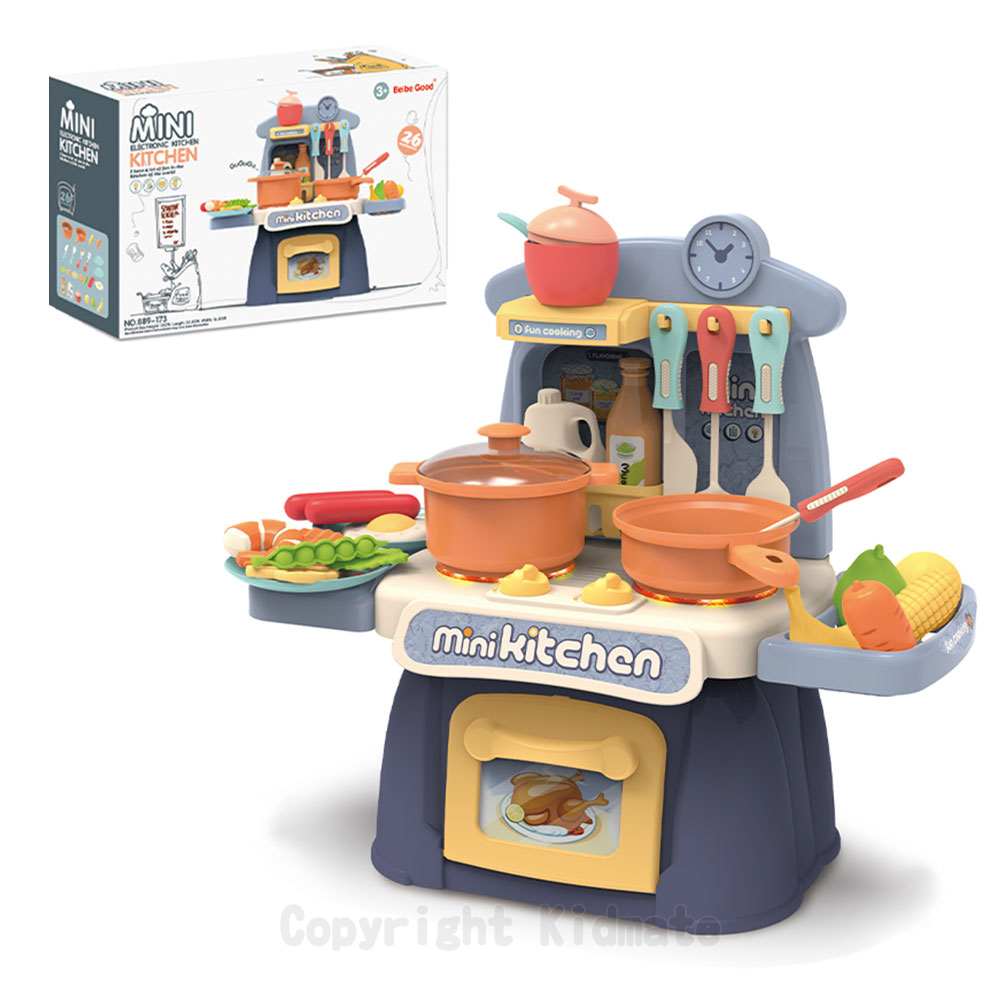 《 KIDMATE 》 迷你電子廚房餐檯-藍