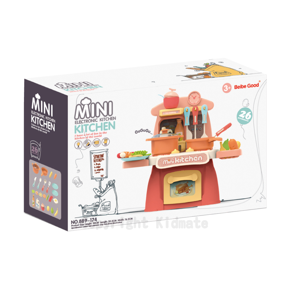 《 KIDMATE 》 迷你電子廚房餐台(紅)