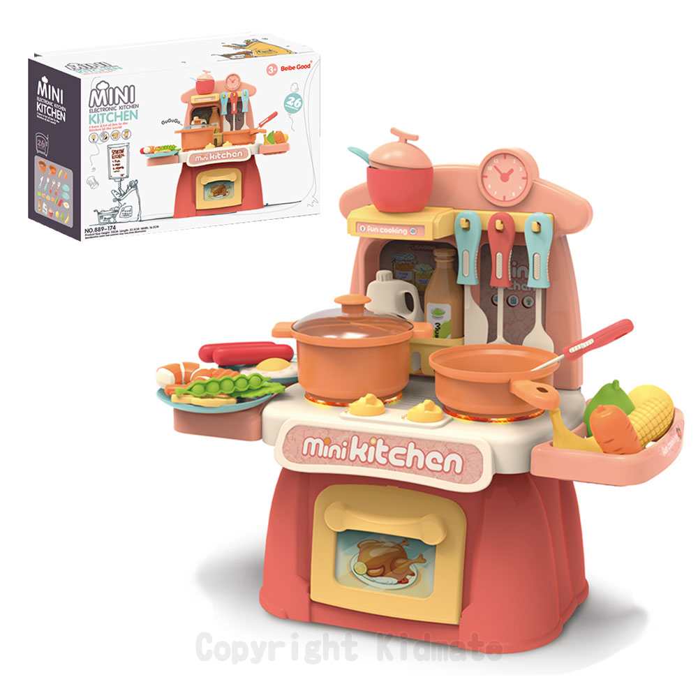 《 KIDMATE 》 迷你電子廚房餐台(紅)