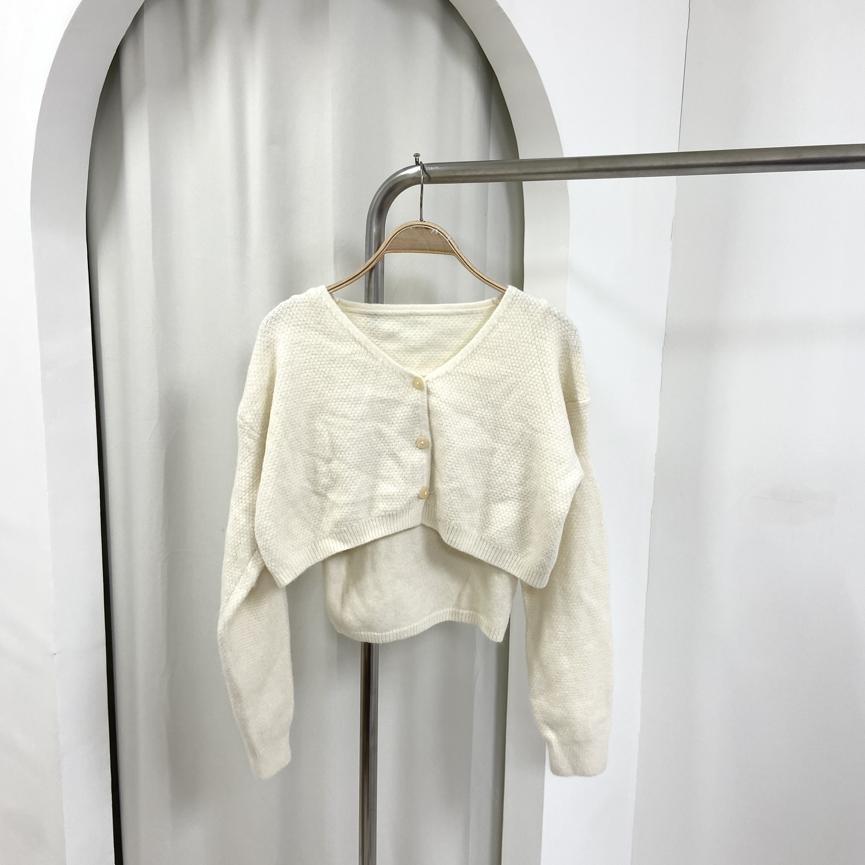 【Hoi2推介】J181 米色 毛衣外套set