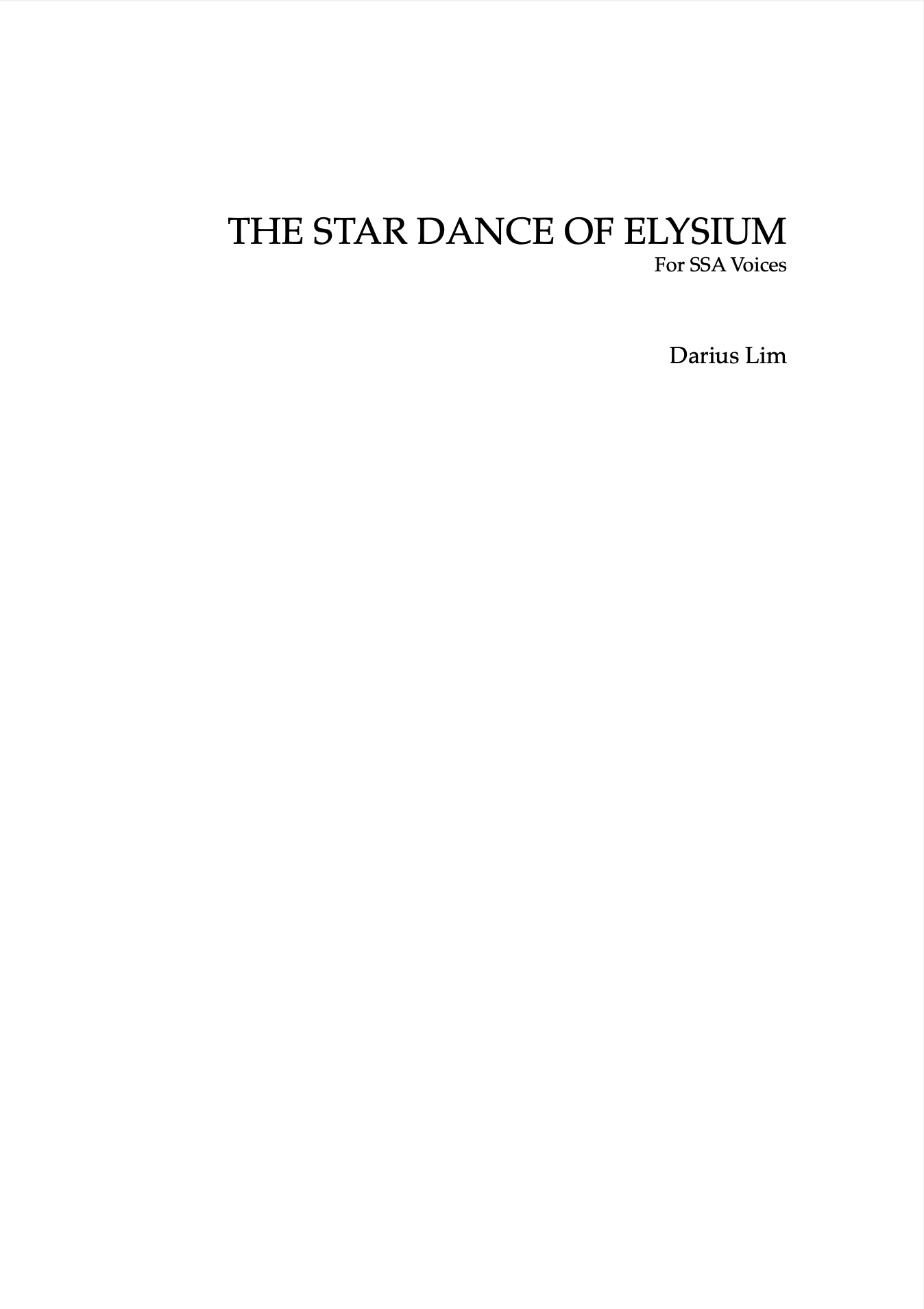 【同聲三部】《The Star Dance of Elysium》