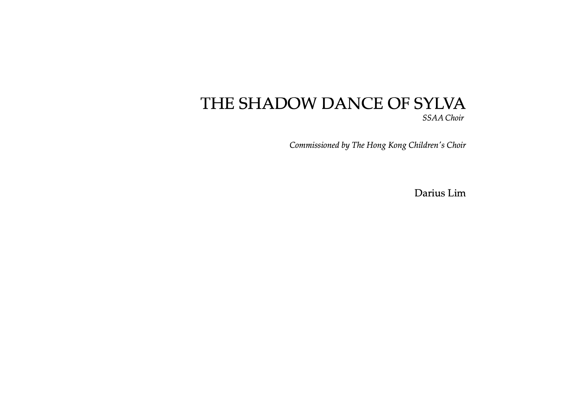 【同聲四部】《The Shadow Dance of Sylva》