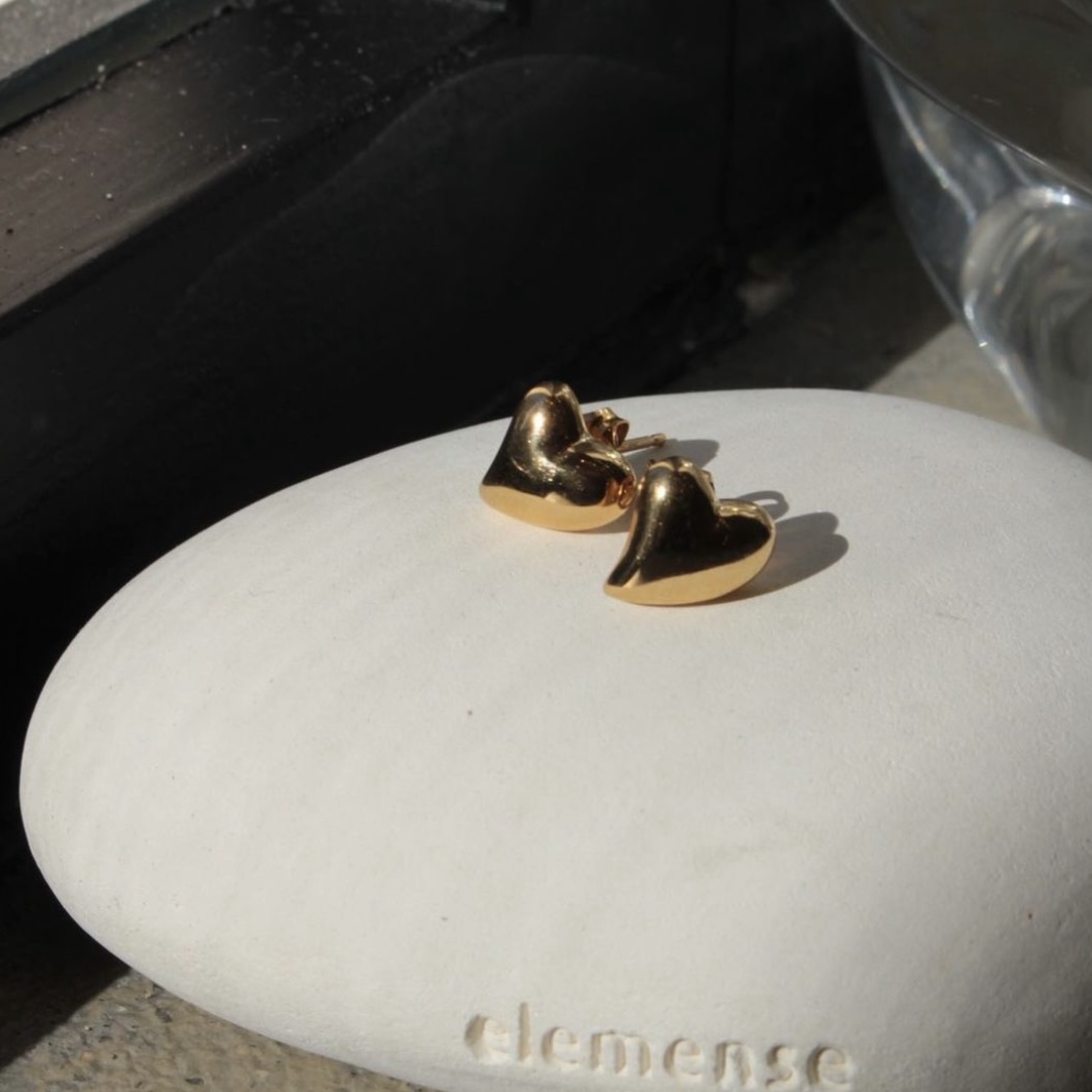 Soierie 愛心耳針耳環 (純銀925材質)