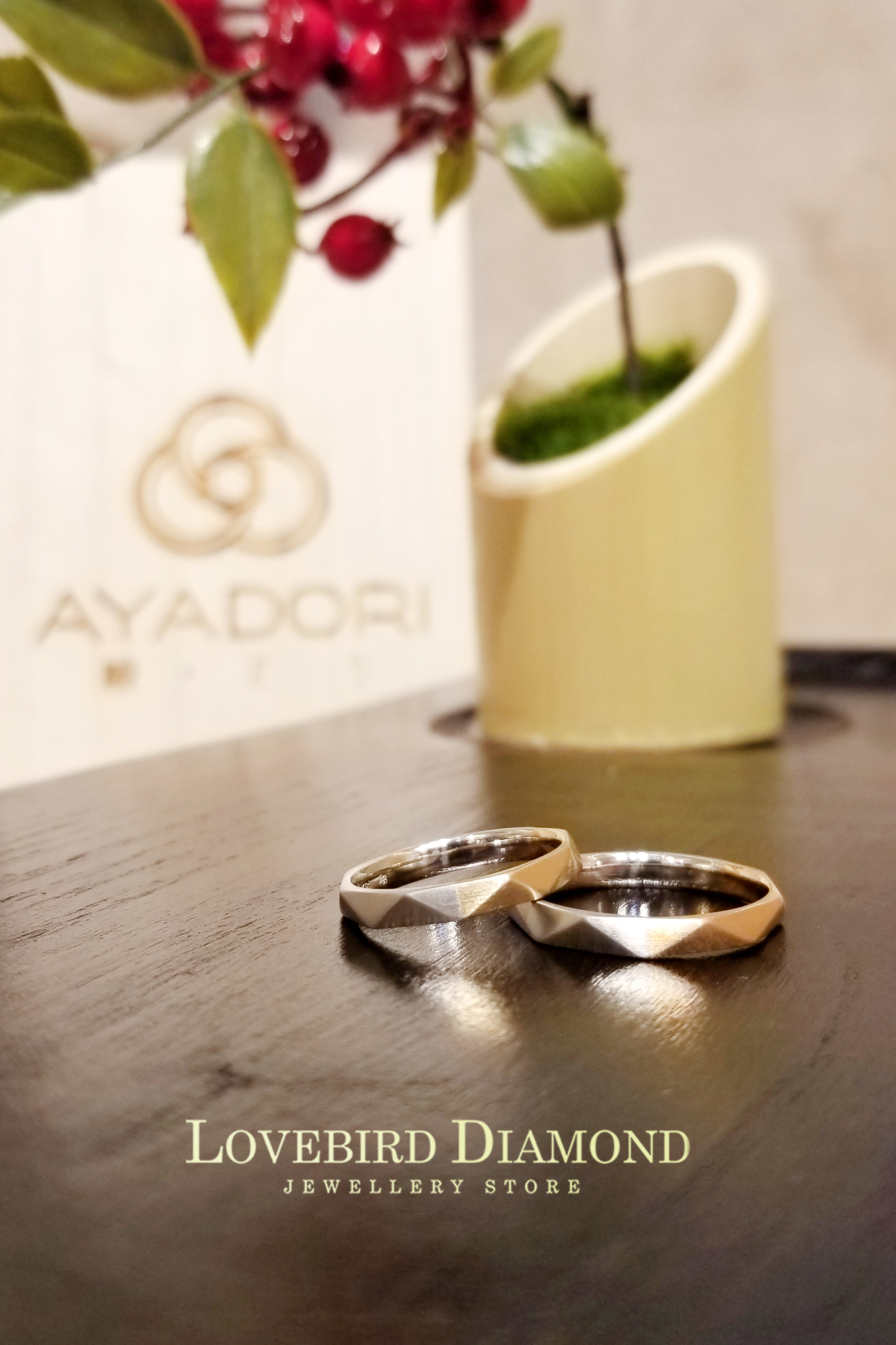 日本PT950鉑金/18K香檳金/18K玫瑰金結婚戒指 - うたたね (長相廝守)