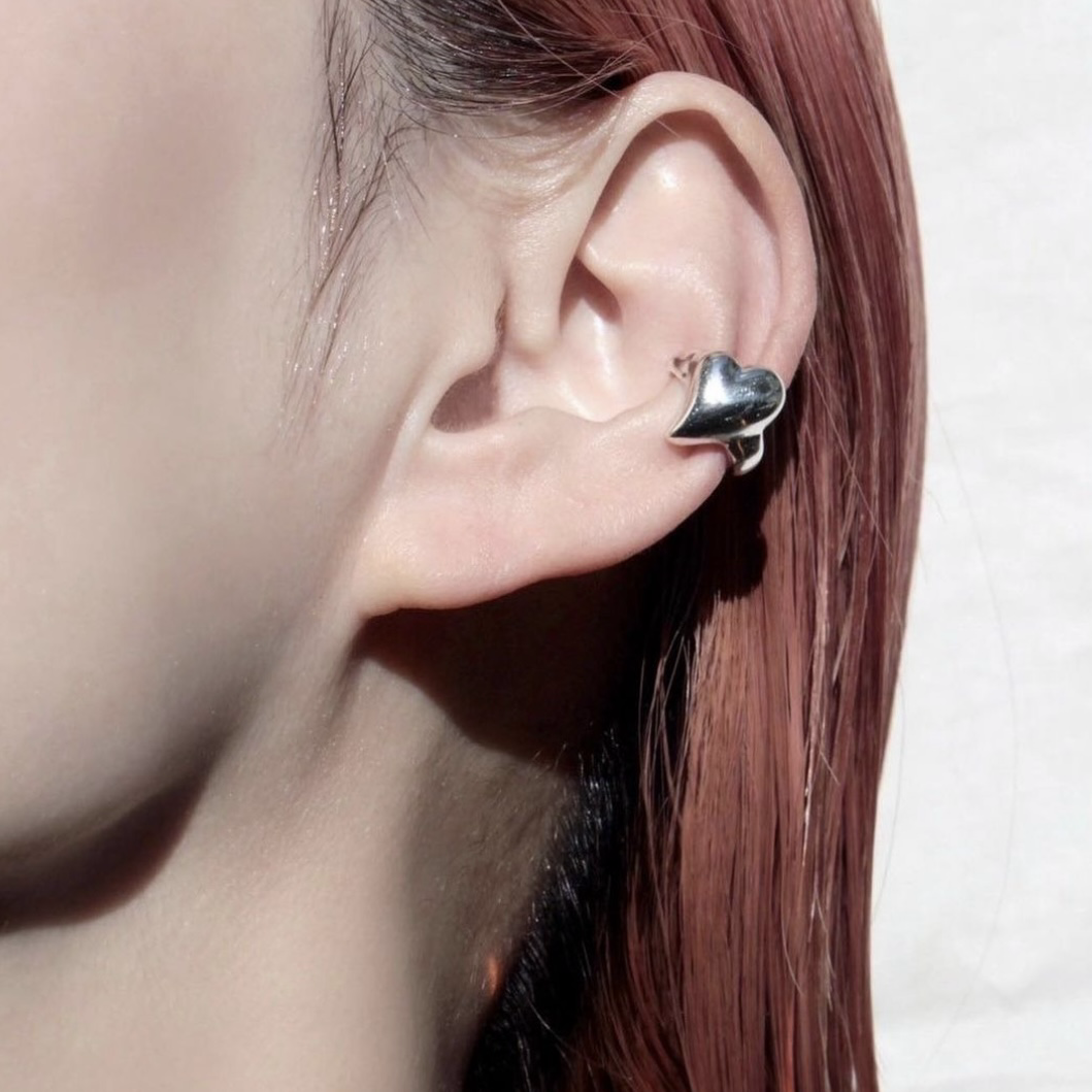 Soierie 愛心耳扣 (純銀925材質)