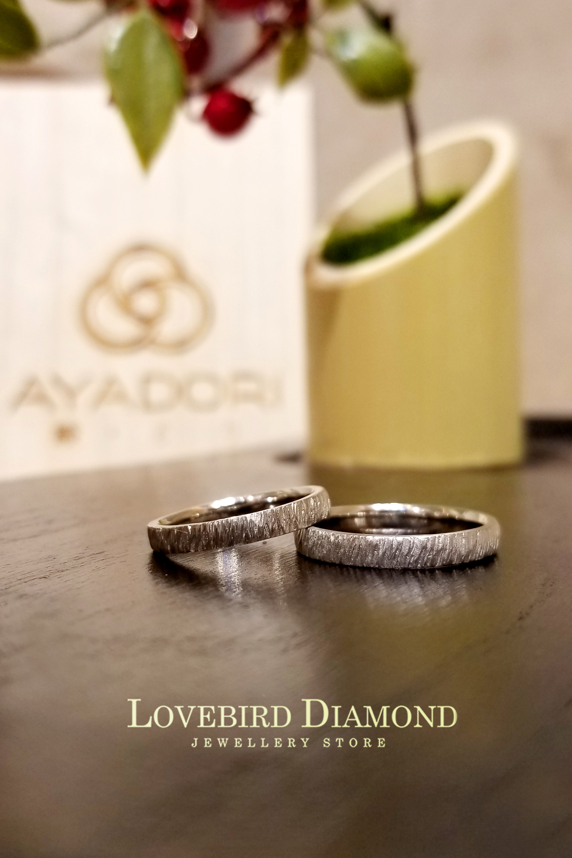 日本PT950鉑金結婚戒指 - 春隣 (春色滿園)