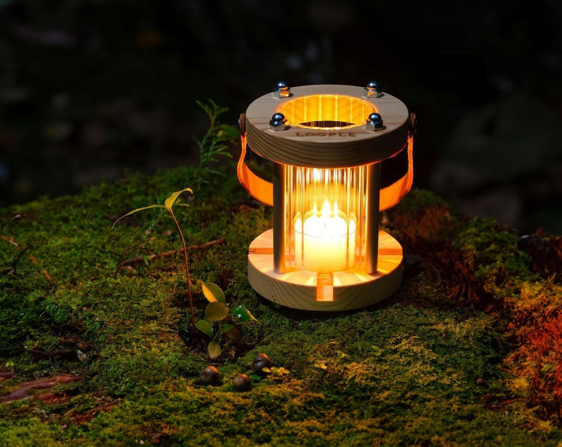 【拓幸良品】LOOPLE｜可吊掛式蠟燭座「WOOD」S (附4顆杯蠟燭)