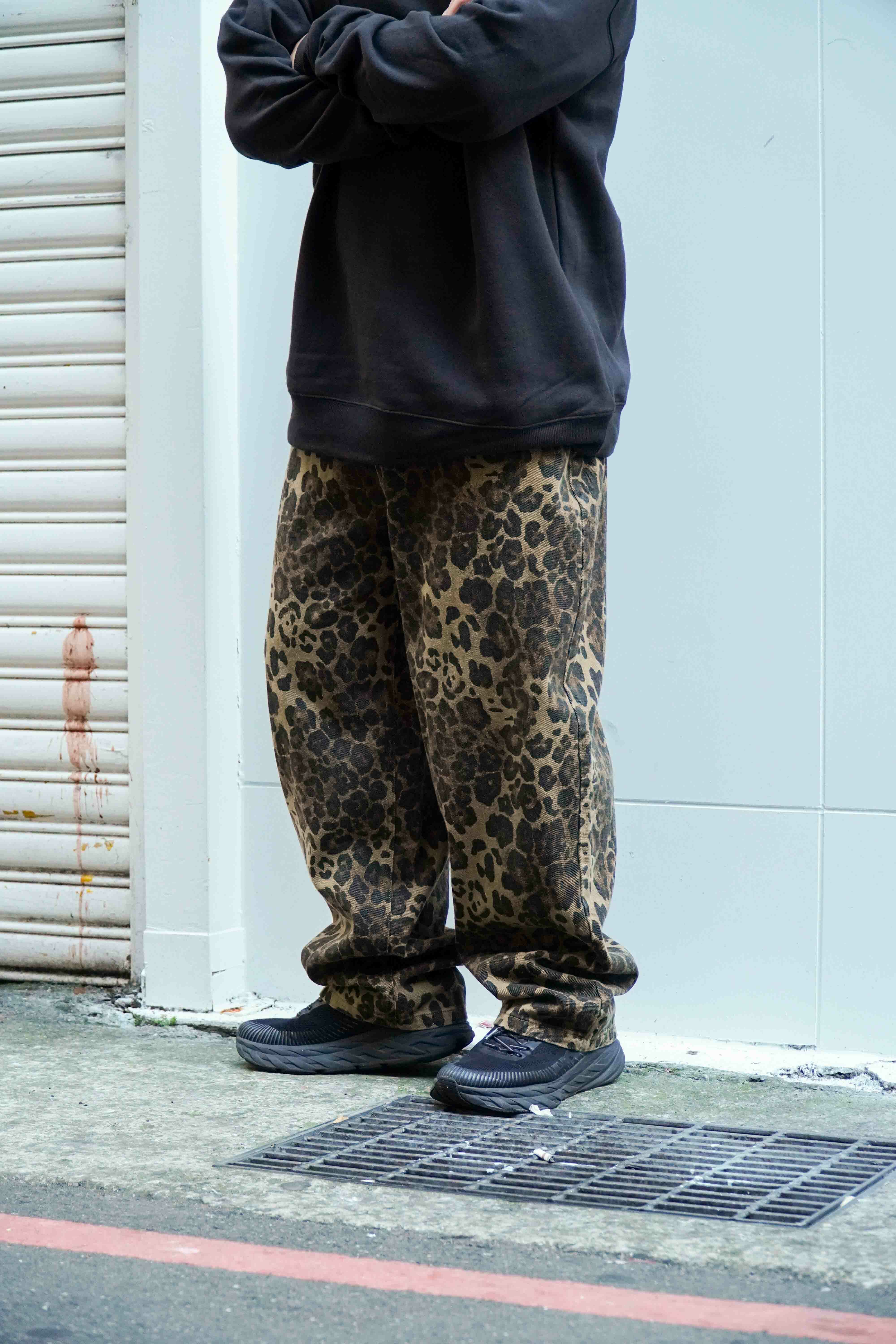 『Always_Good』豹紋 水洗 斜紋布 工作長褲