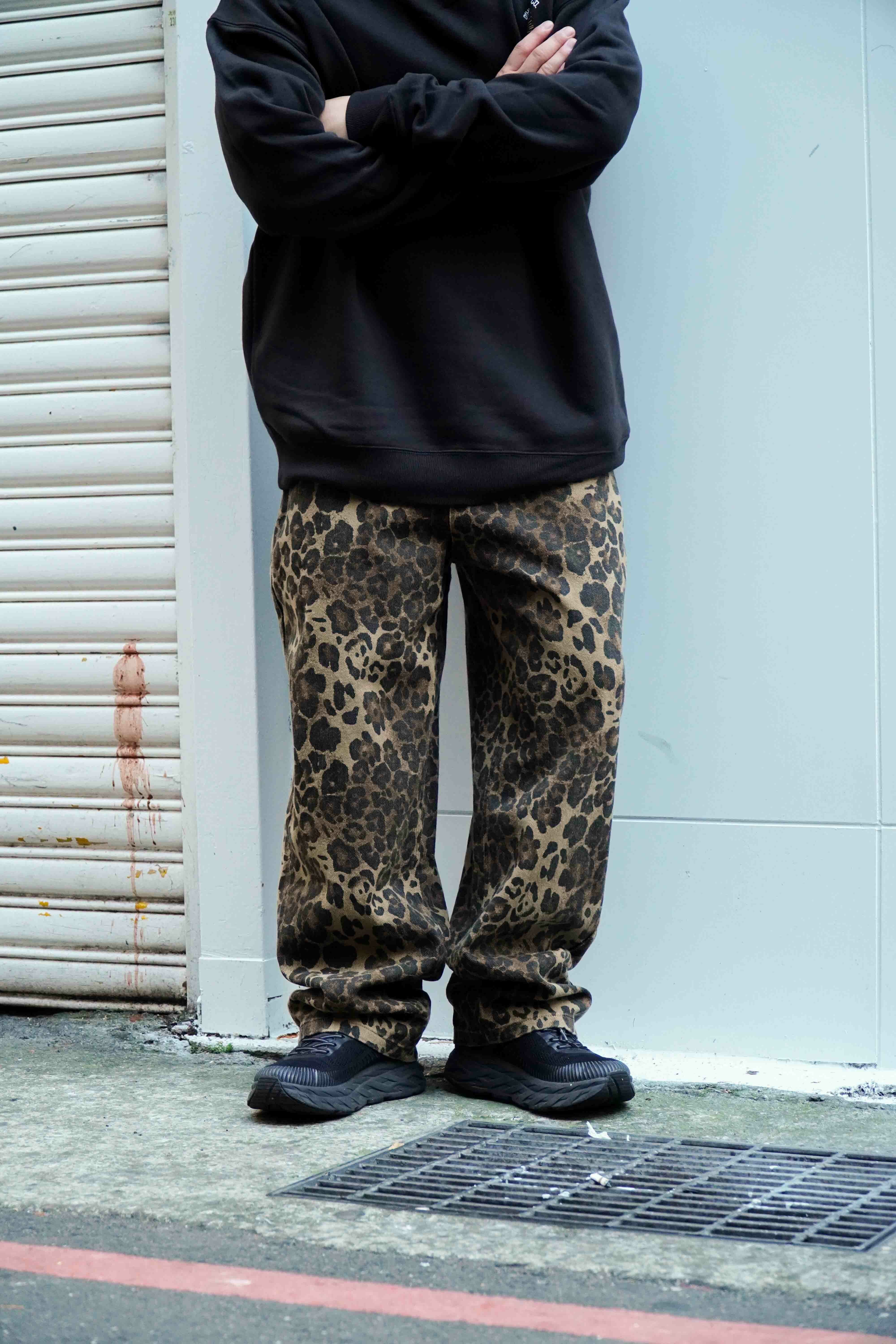 『Always_Good』豹紋 水洗 斜紋布 工作長褲