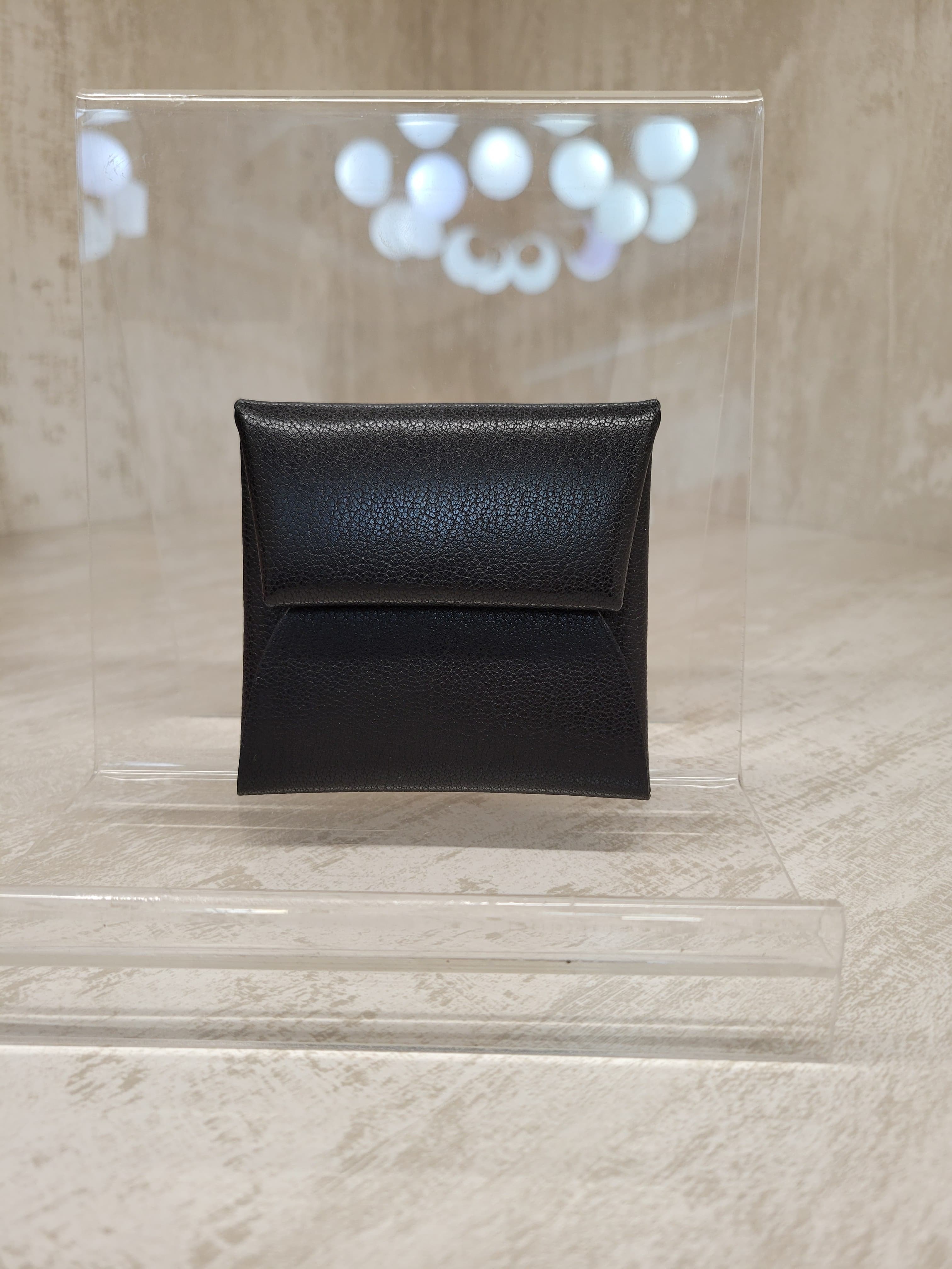 Hermes Bastia NOIR 黑  chamkila 山羊皮 零錢包