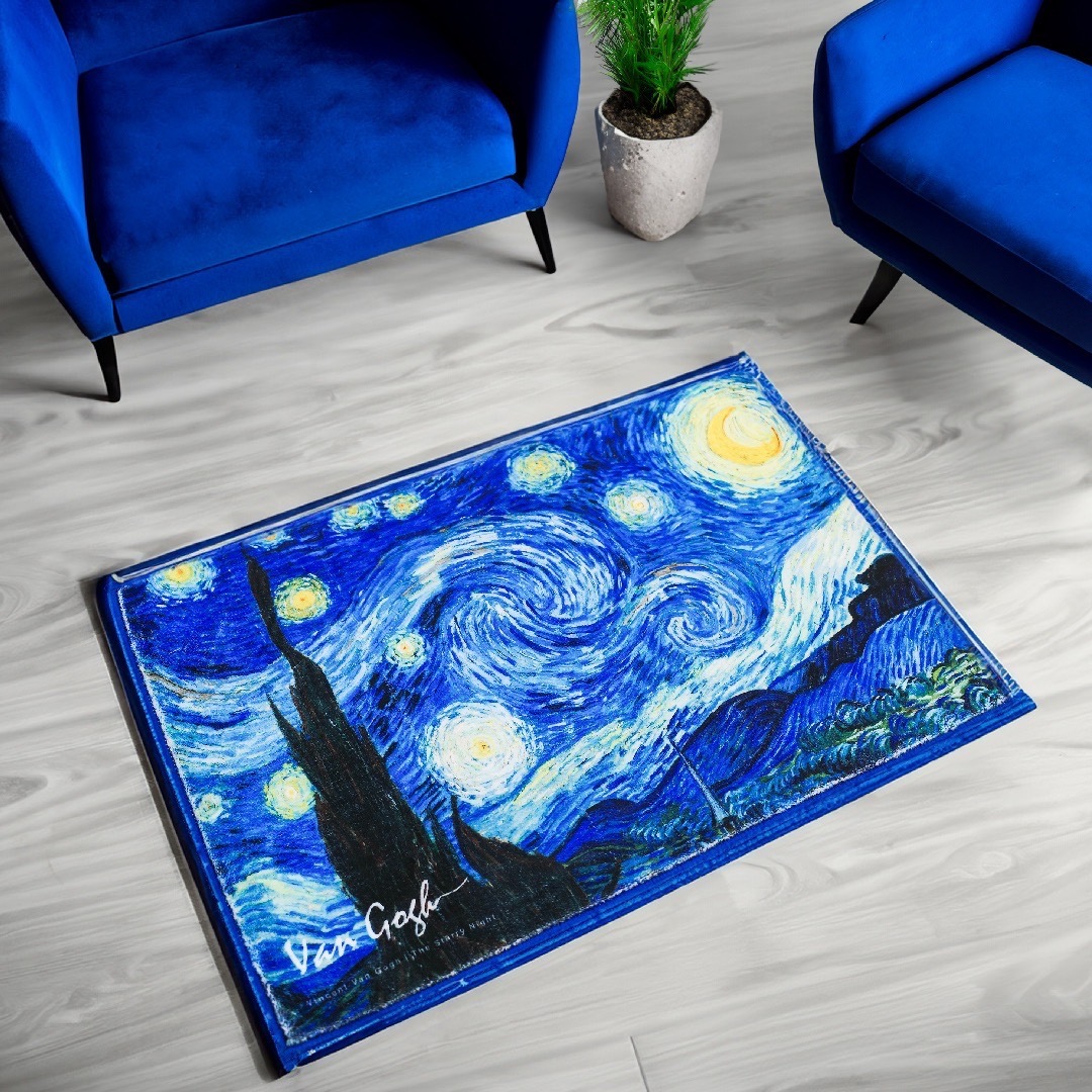 珍珠絨地墊｜梵谷《星夜》