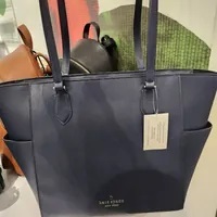 [S] KATE SPADE KC435 MADISON SAFFIANO LEATHER LAPTOP TOTE,PARISIAN NAVY, 196021320682 (SKS932)