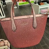 [S] KATE SPADE KE460 GLIMMER MIXED MATERIAL M SATCHEL,MITTEN PINK, 196021370786 (SKS939)