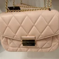 [S] KATE SPADE KA767 CAREY SMOOTH QUILTED LEATHER SMALL FLAP SHOULDER BAG,CONCH PINK, 196021216862 (SKS940)