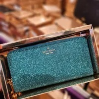 [S] KATE SPADE KE443 GLIMMER GLITTER MIXED MATERIAL BOXED LARGE CONTINENTAL WALLET,FESTIVE TE, 196021371981 (SKS949)
