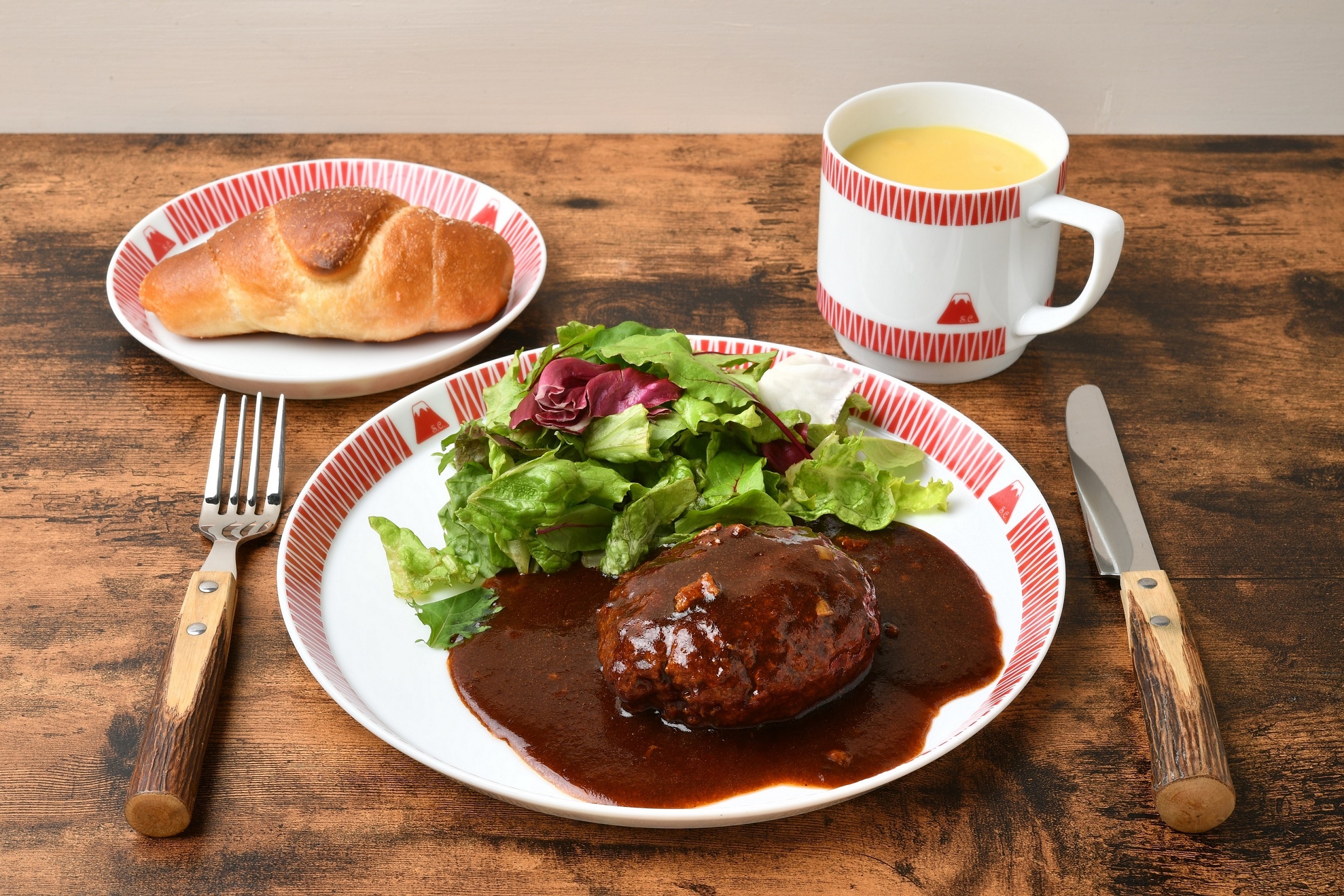 SWEETS CRAFT 日本富士山系列多用途餐盤 (大) 紅色