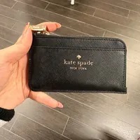 [S] KATE SPADE KC583 MADISON SAFFIANO LEATHER TOP ZIP CARD HOLDER,BLACK, 196021322877 (SKS958)