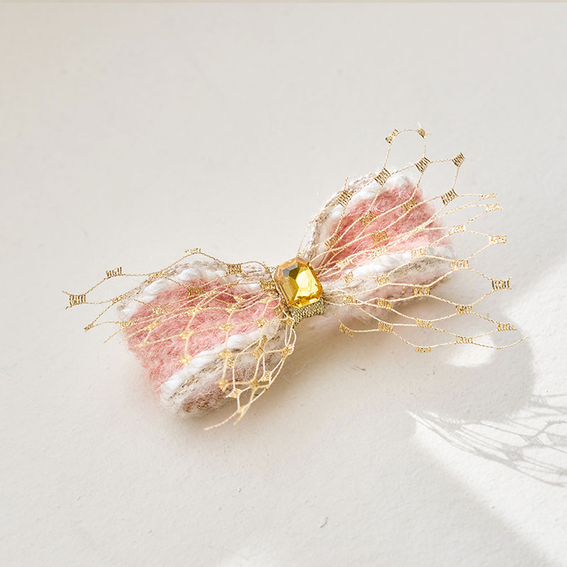 髮夾-紗金珍珠Gold_Pearl-Salmon橙粉 髮夾 髮飾-It’s sunny outside