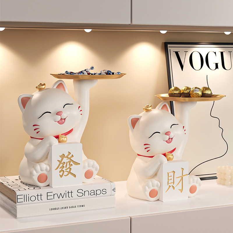 發財招財貓存錢筒托盤 2款