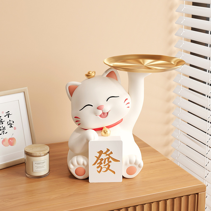 發財招財貓存錢筒托盤 2款
