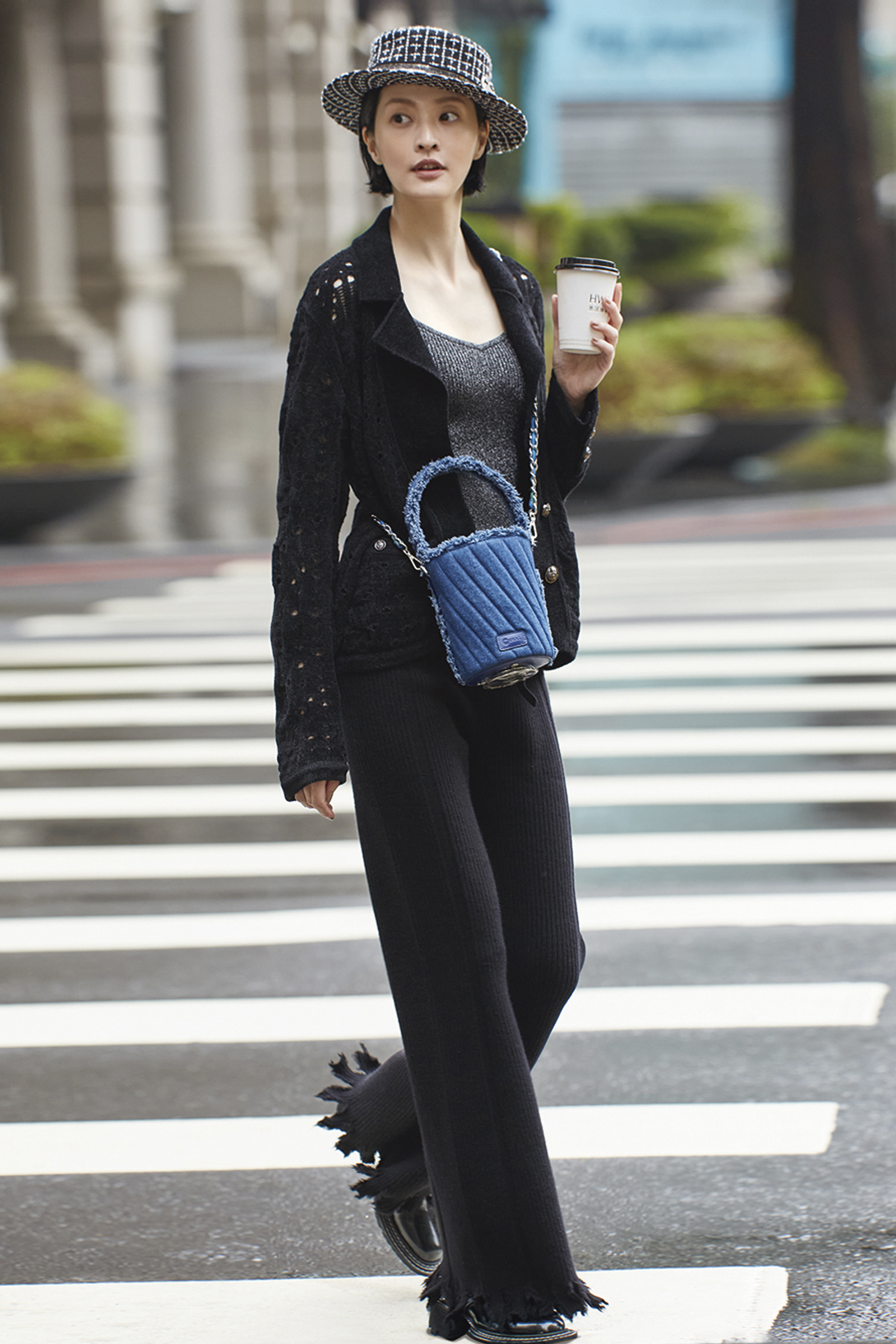 BC15212B1柔線羅紋針織直筒微喇叭褲 (2色)