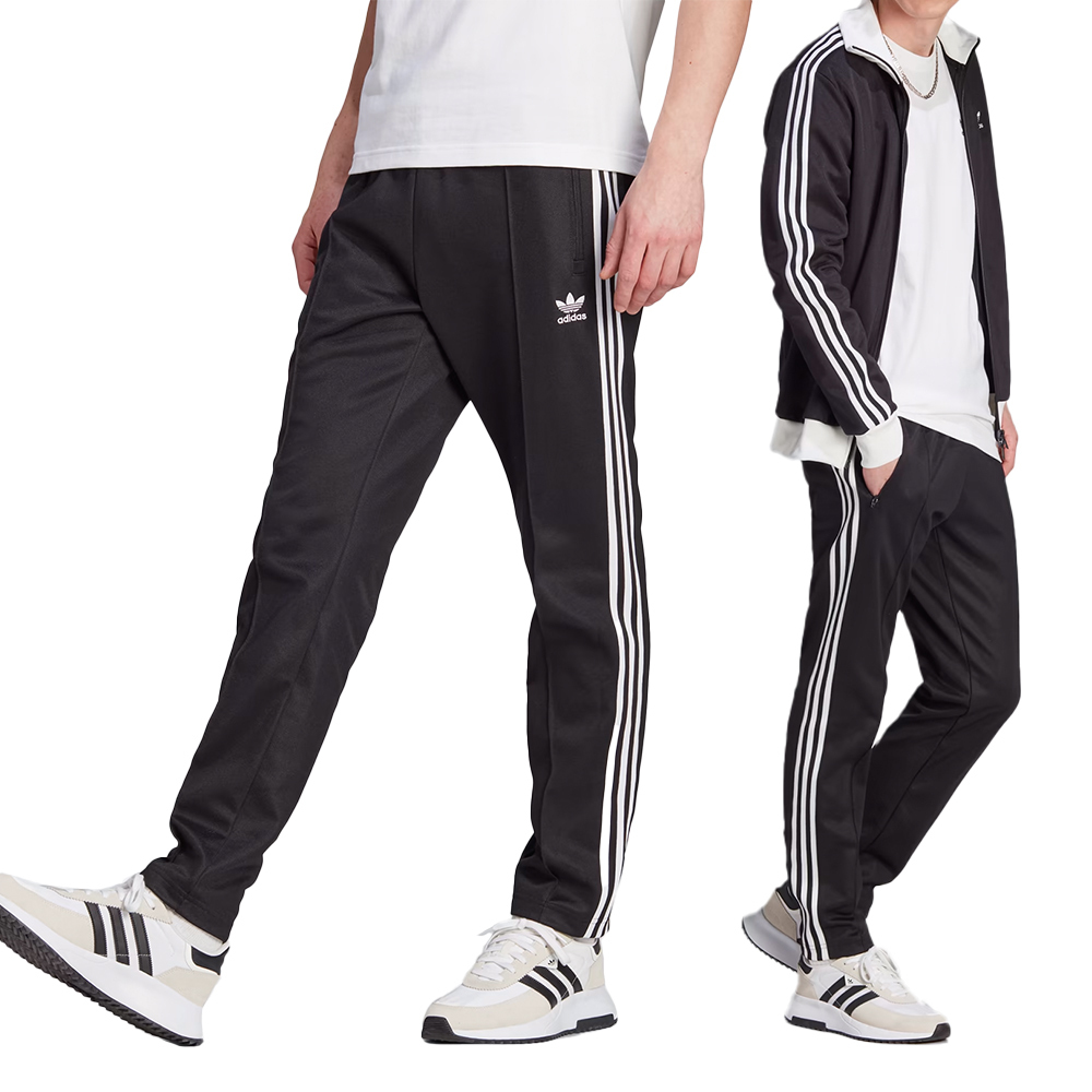 Adidas Beckenbauer TP 男 黑色 運動 休閒 修身 經典 長褲 II5764