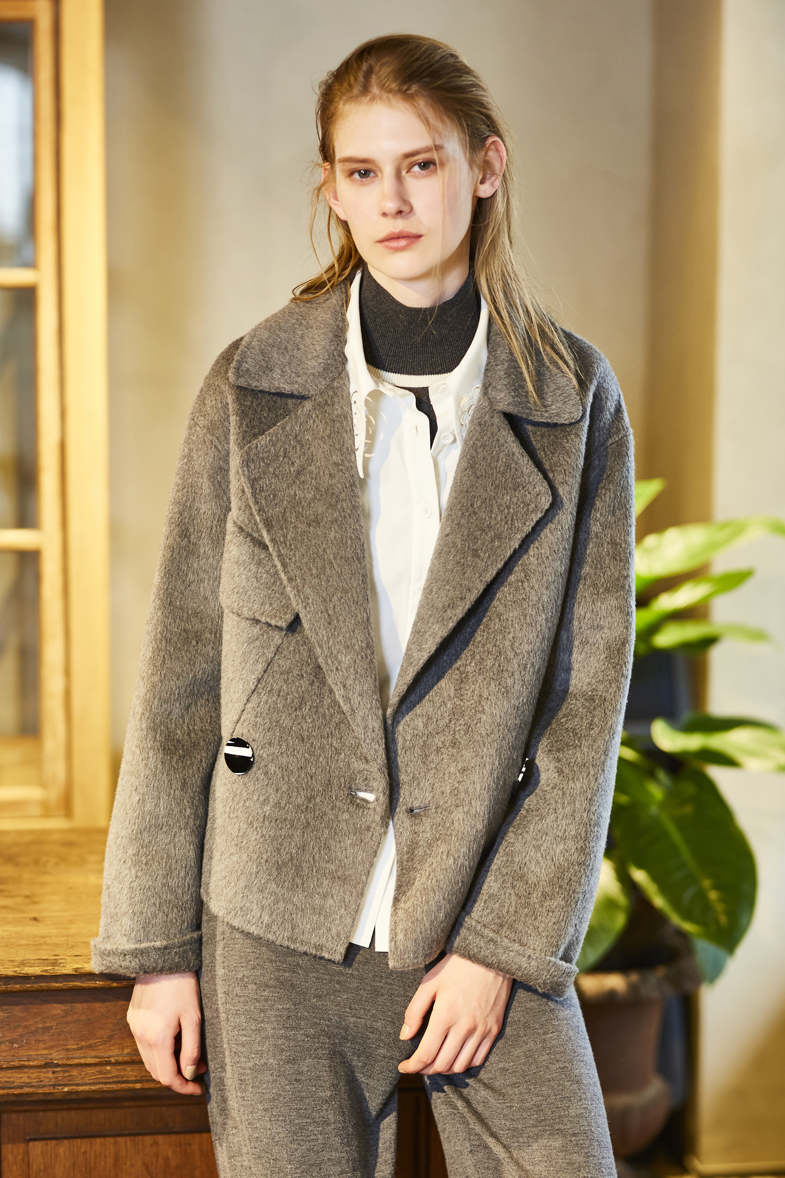 BC15369D1沙漠星空綿羊毛大衣外套