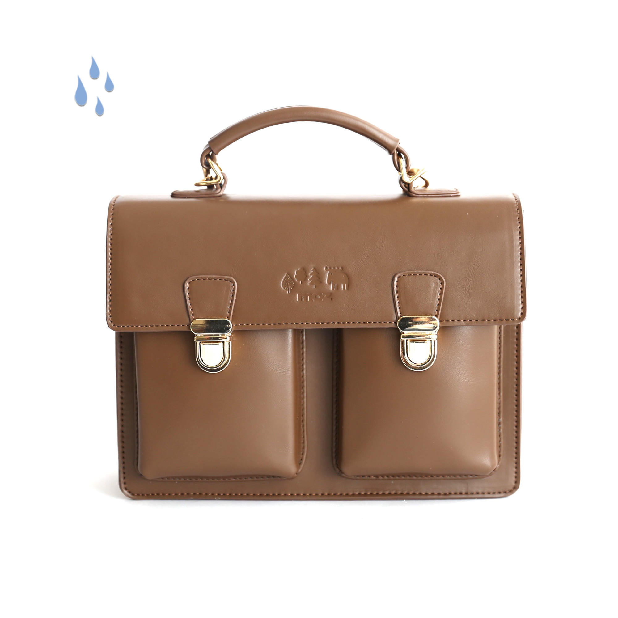 moz Swedish moose leather water-repellent retro square fat four-way backpack