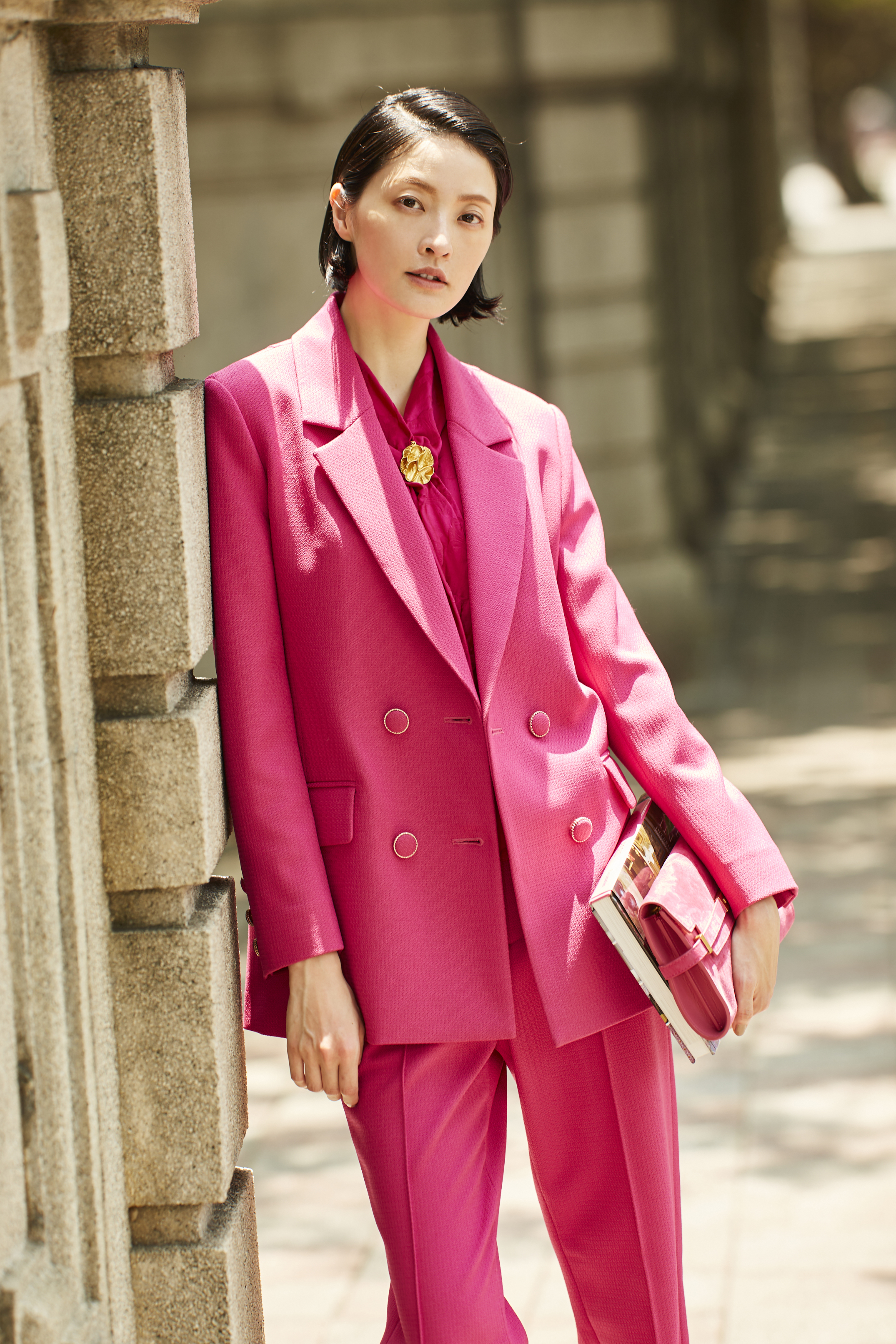 BC15102D1玫瑰花園玫紅西裝外套