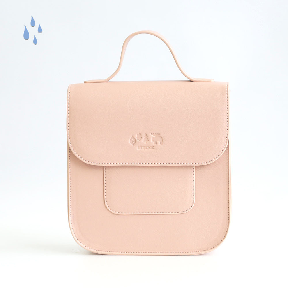 【惜福商品$999】moz瑞典 駝鹿 切片吐司皮革包(蜜桃粉) 【贈】小零錢包