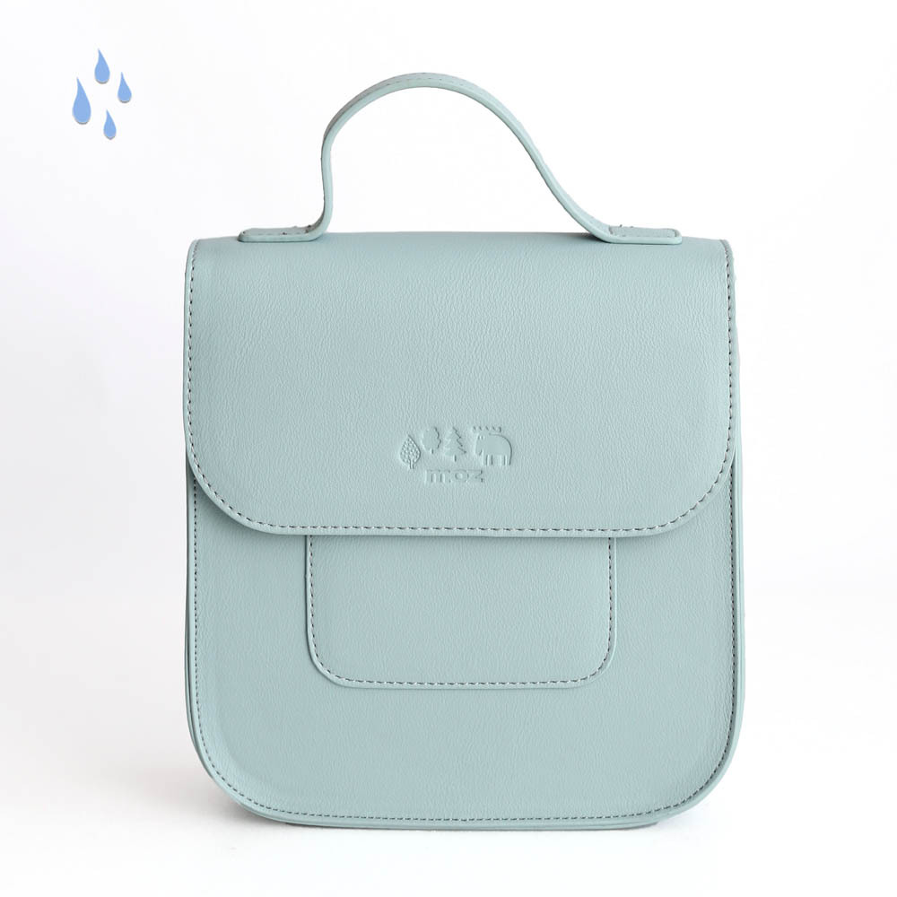 【惜福商品$999】moz瑞典 駝鹿 切片吐司皮革包(薄荷藍) 【贈】小零錢包