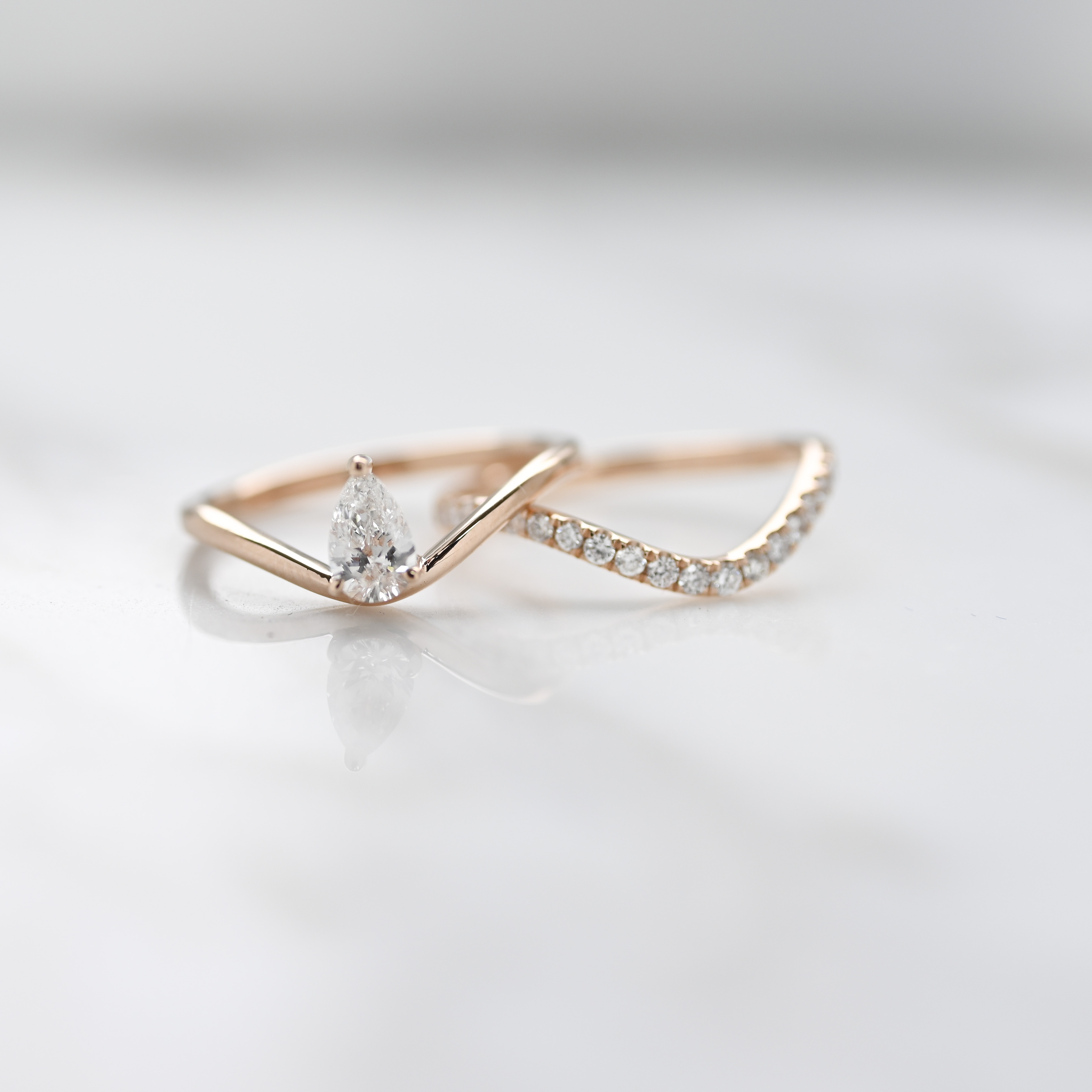 18K Solitaire Pear Shape Diamond Ring