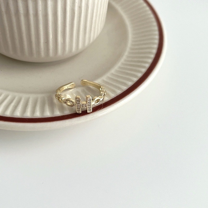 H金編織鑽 細鏤空美框開口戒