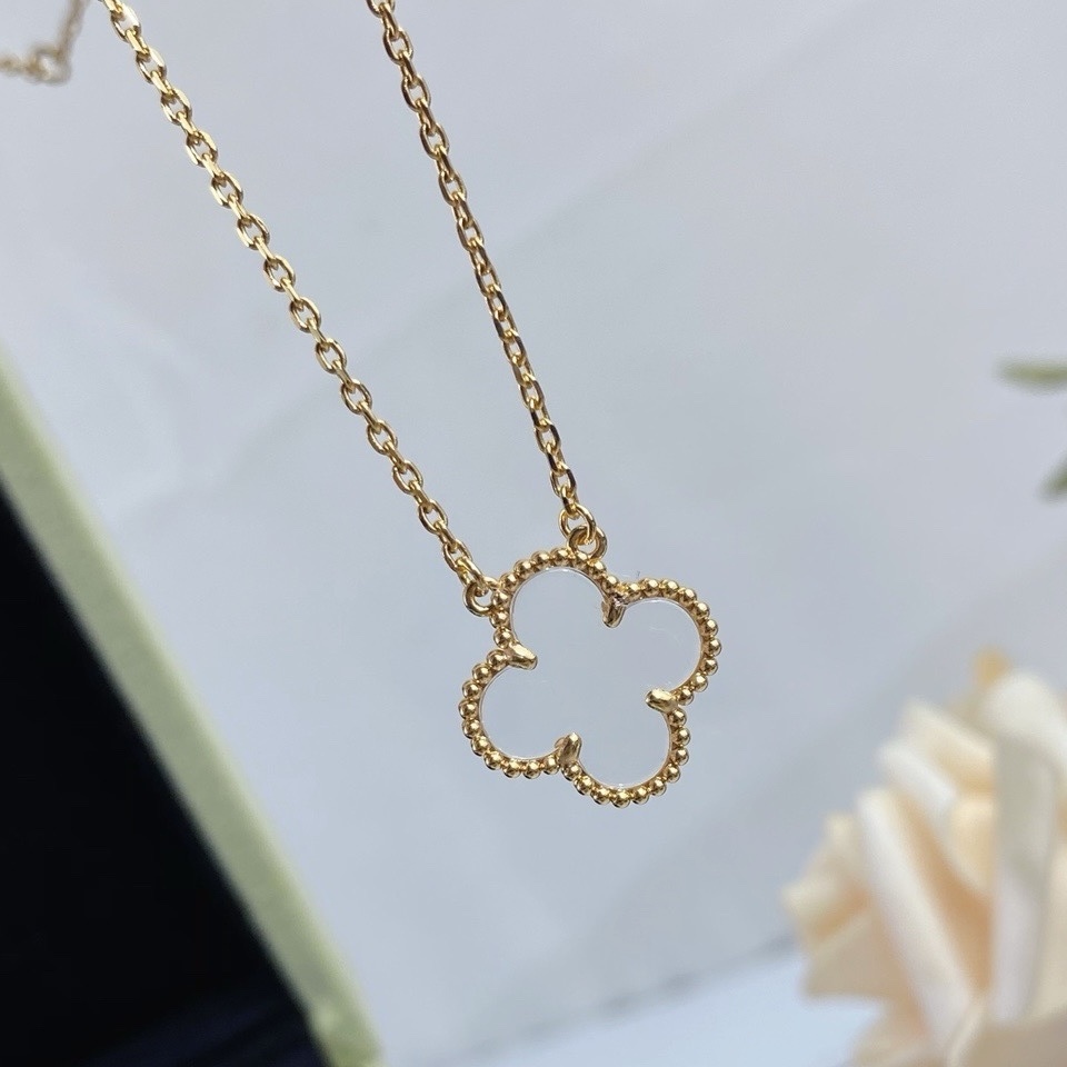 18k 透明水晶四葉草高奢定製項鍊