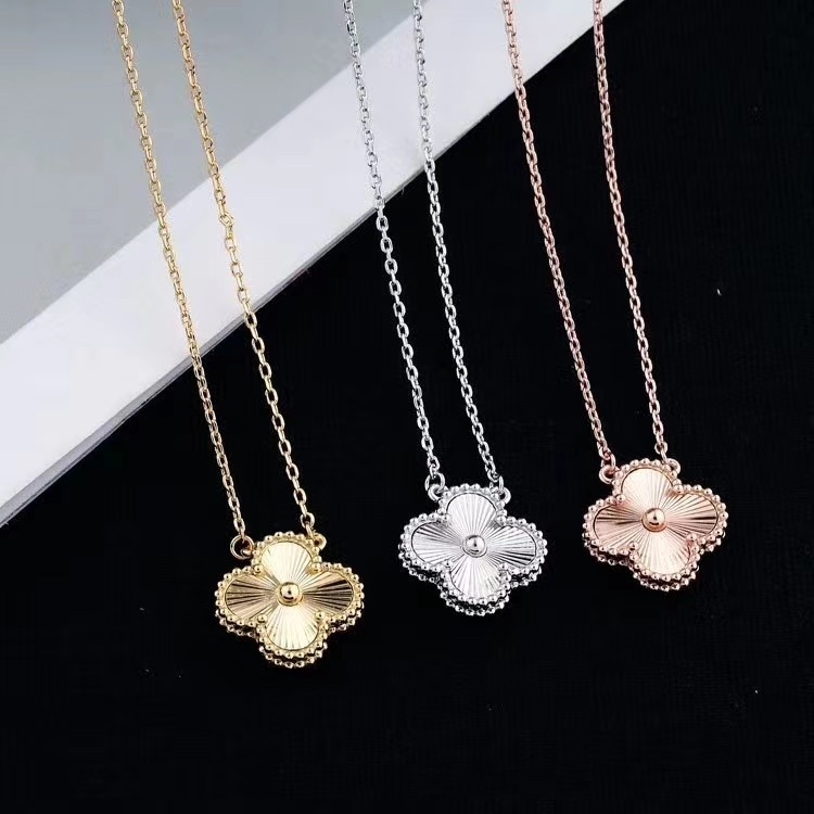 18k CNC經典激光鐳射四葉草”高奢定製項鍊