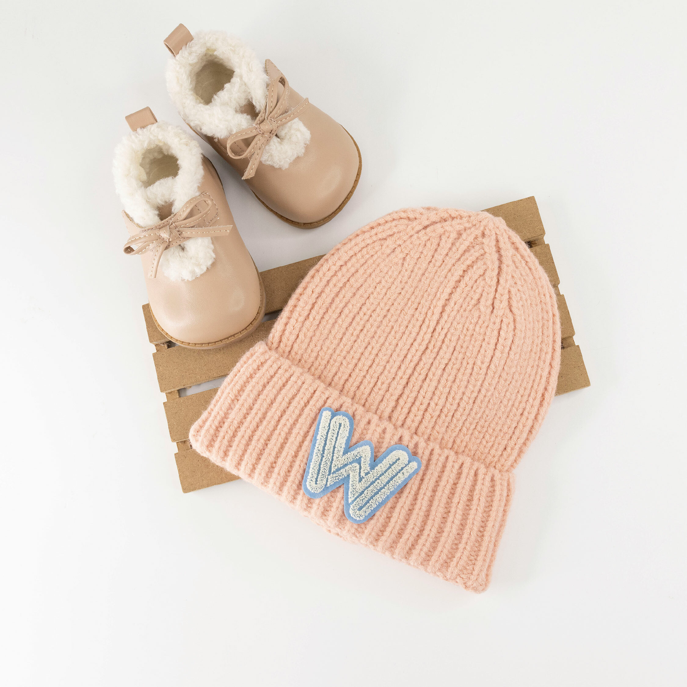 【JA1373】韓版純色卷邊W刷毛字母毛帽