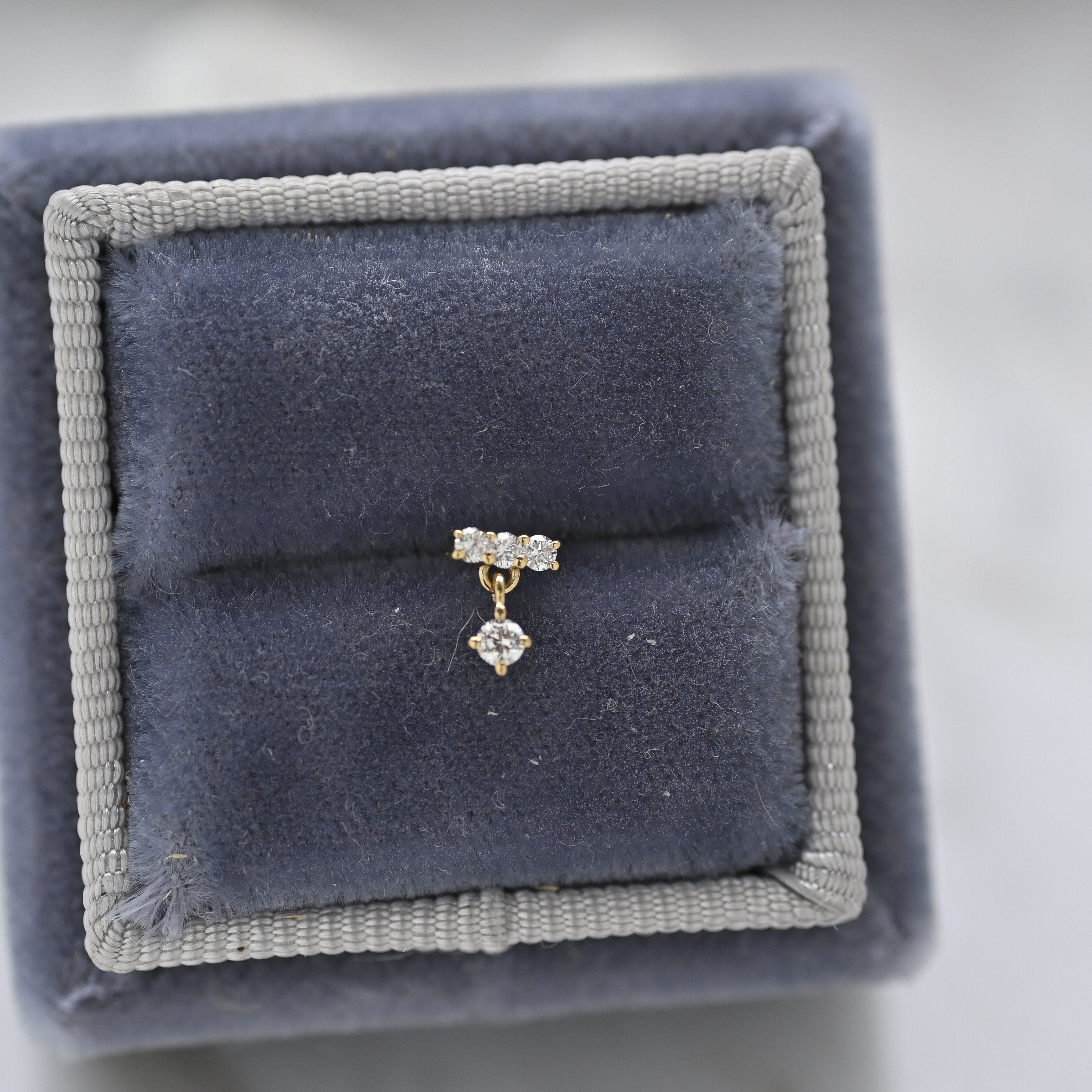 18K TRi Diamond Earring