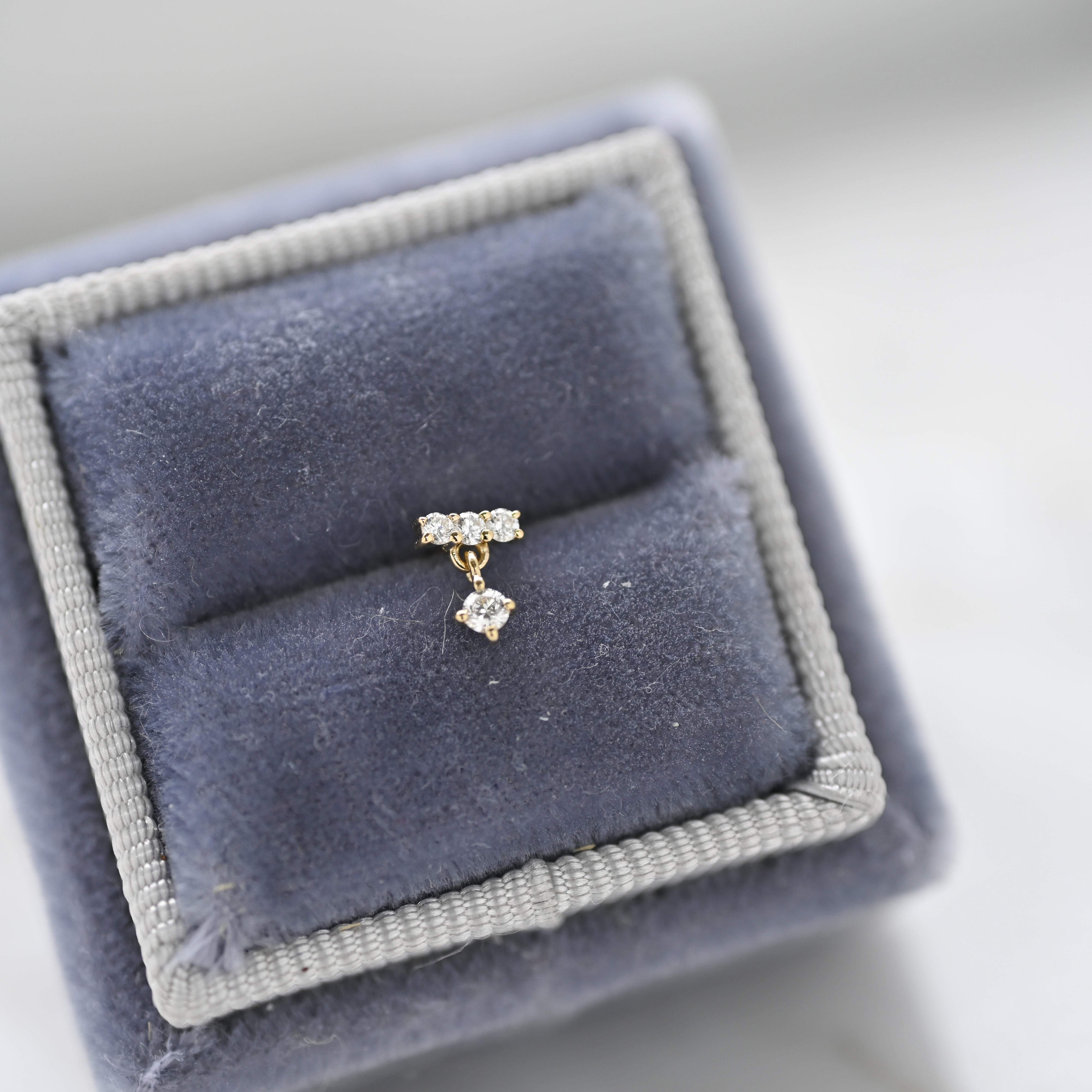 18K TRi Diamond Earring