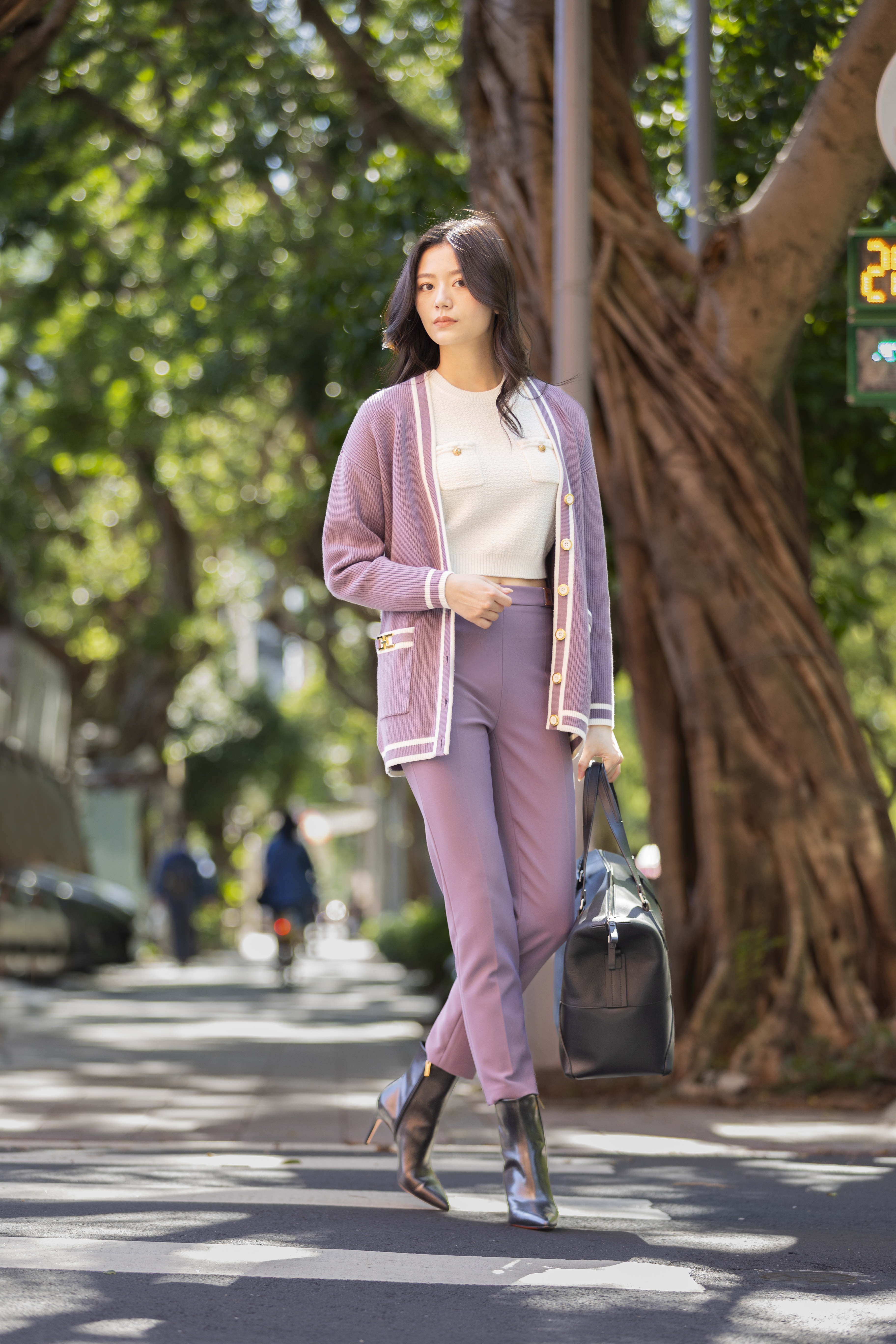 ‍‍Elisabetta Franchi 針織排釦罩衫(紫色)