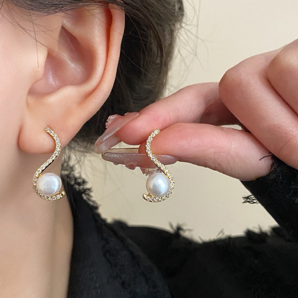 高奢s珍珠墜耳釘