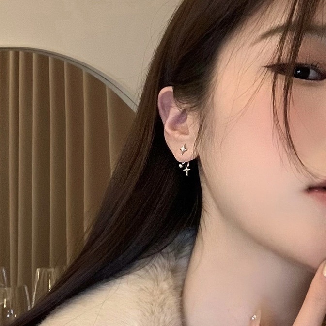 閃閃四芒星後扣耳釘