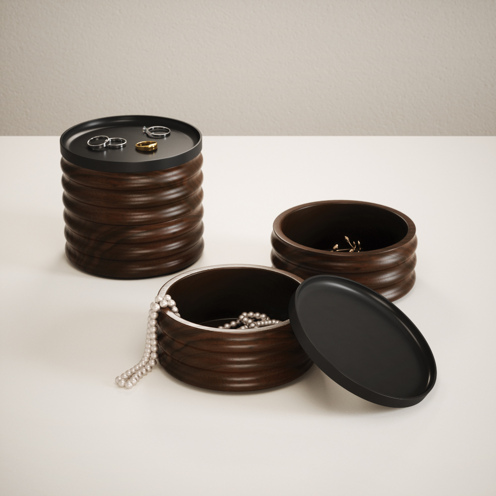好萩家居|Umbra-Tesora木質飾品盒,胡桃色,展現內斂氣質。