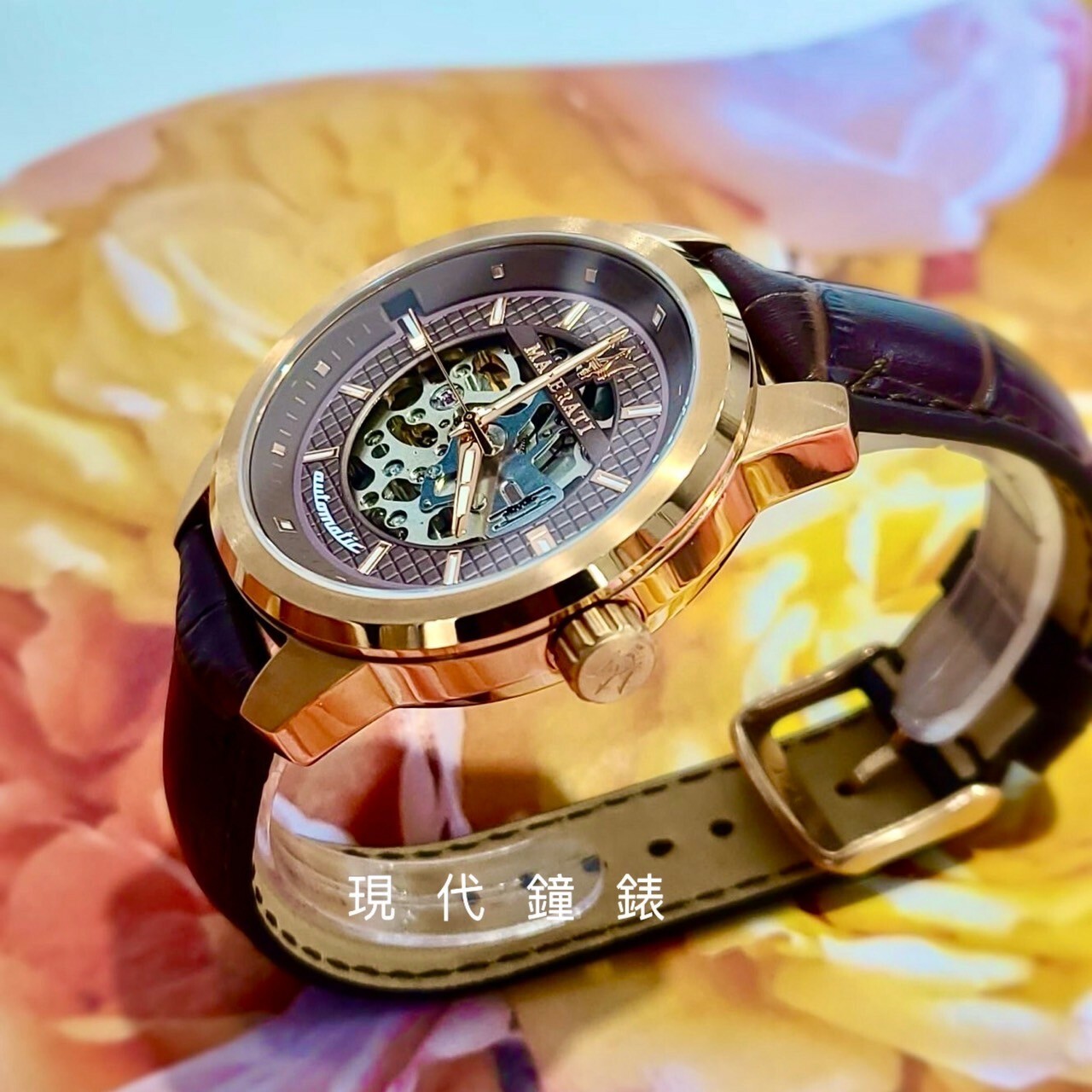 【Maserati瑪莎拉蒂】古銅鏤空腕錶 R8821121001 44mm 現代鐘錶