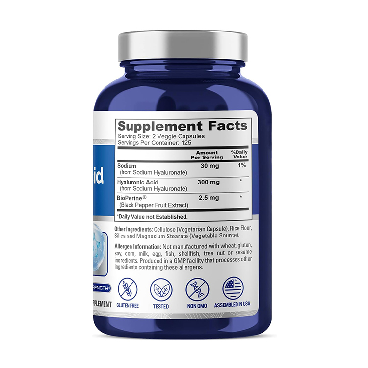 NusaPure Hyaluronic Acid 300mg 250 Veggie Capsules